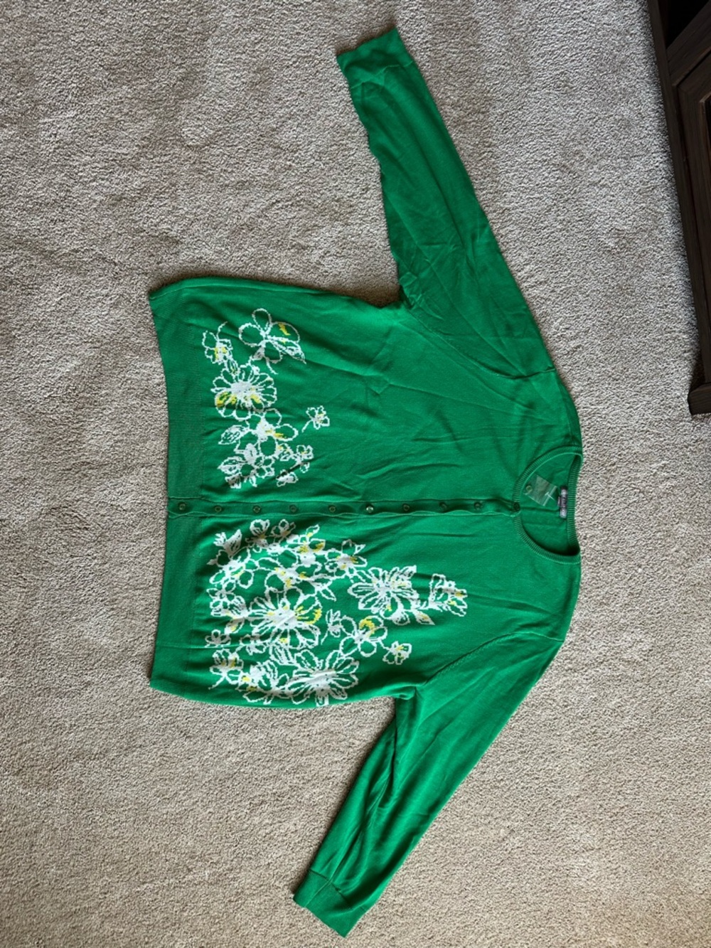 Jessica London Green Floral Cardigan
